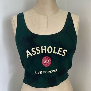 Green Graphic Crop Top